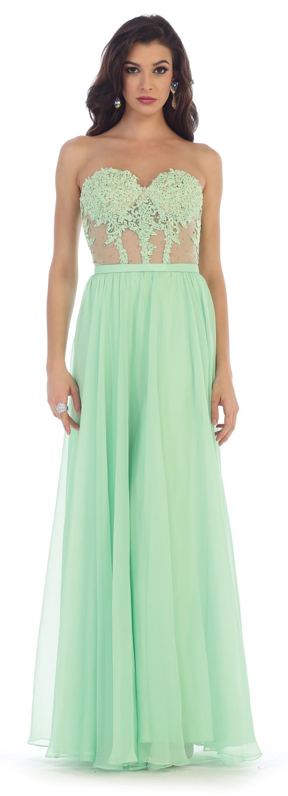 US Fairytailes Strapless Lace Sequin Mesh Dress 21171