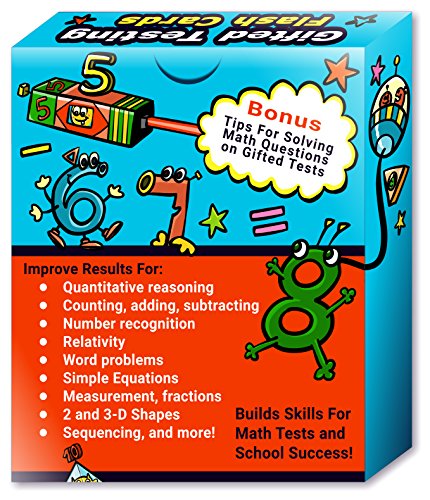 Gifted Testing Flash Cards - Math Concepts for Pre-K - Kindergarten - Educational Toy Practice for CogAT test, OLSAT test, ITBS, NYC Gifted and Talented, WISC, WPPSI