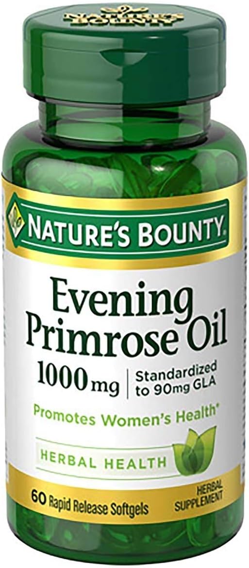 Nature's bounty evening primrose Oil 1000mg Herbal supplement Soft Gel - 60 ct (074312073731)