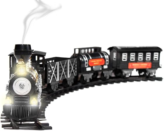 classic train set with real smoke