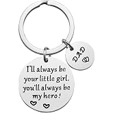 Dad Gifts from Daughter for Father&rsquo;s Day - I'll Always Be Your Little Girl, You Will Always Be My Hero Father Daughter Keychain Birthday Christmas for Dad