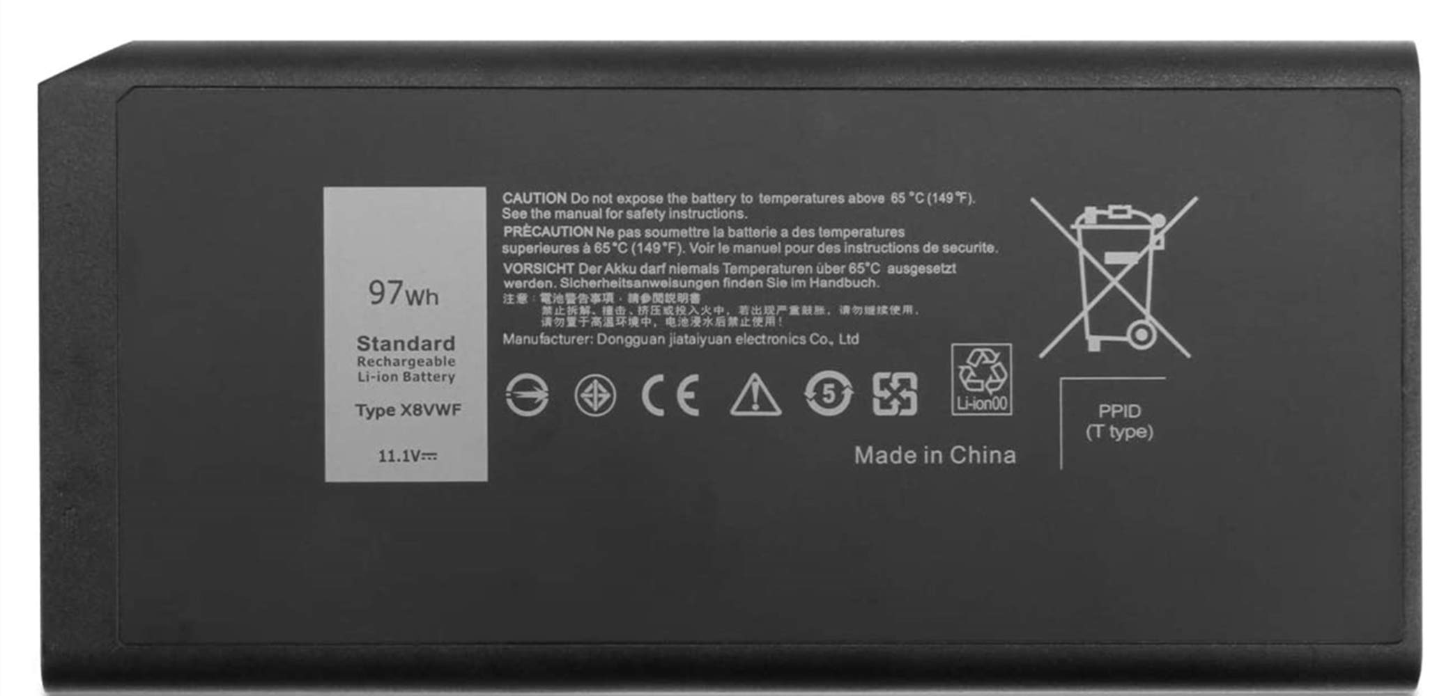 ASKC 97Wh X8VWF Laptop Battery for Dell Latitude 14 Rugged 5404 5414 E5404 7404 7414 E7404 Rugged Extreme Series DKNKD XN4KN XRJDF VCWGN YGV51 453-BBBD 453-BBBE 11.1V 9Cell