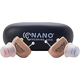 Nano Hearing Aids First Ear Plus CIC - Completely in Canal - For Adults & Seniors with Mild to Moderate Hearing Loss - Includes Rechargeable Battery, Portable Charging Case & Cable