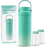 22oz Portable Breast Milk Cooler for Work & Travel, Breastmilk Cooler with 360° Total Cooling for 24 Hours & Leak-Proof Dual-Bottle for Breastfeeding Moms' All-Day Needs