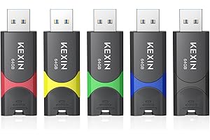 KEXIN Flash Drive 64GB USB 3.0 Flash Drive 64 GB Thumb Drive 5 Pack Memory Stick USB Drive Data Storage Jump Drive Colorful(64G 5-Pack)