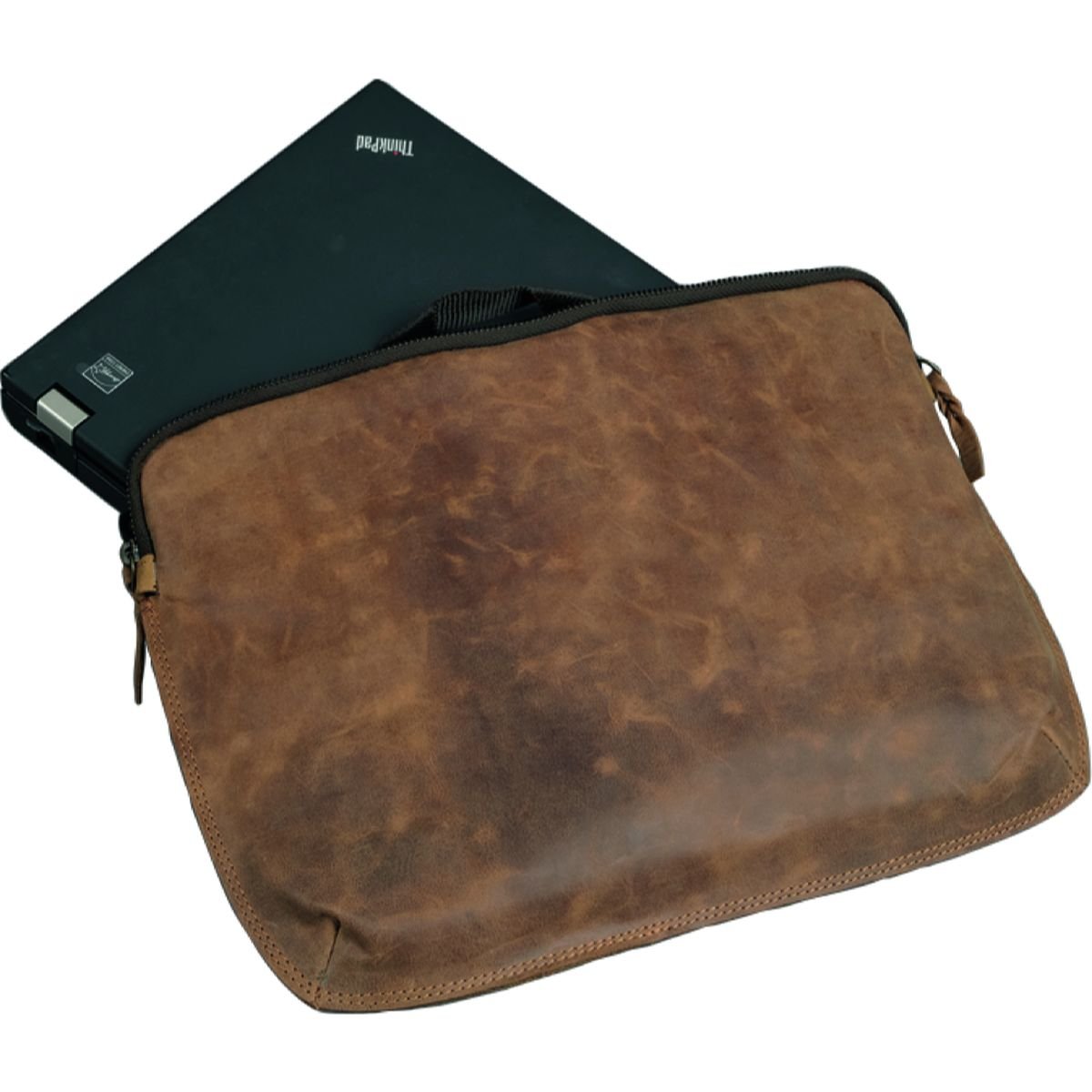 Pride and Soul - 601360 STYLE - laptop sleeve for 15.6 inch laptop, genuine leather, brown