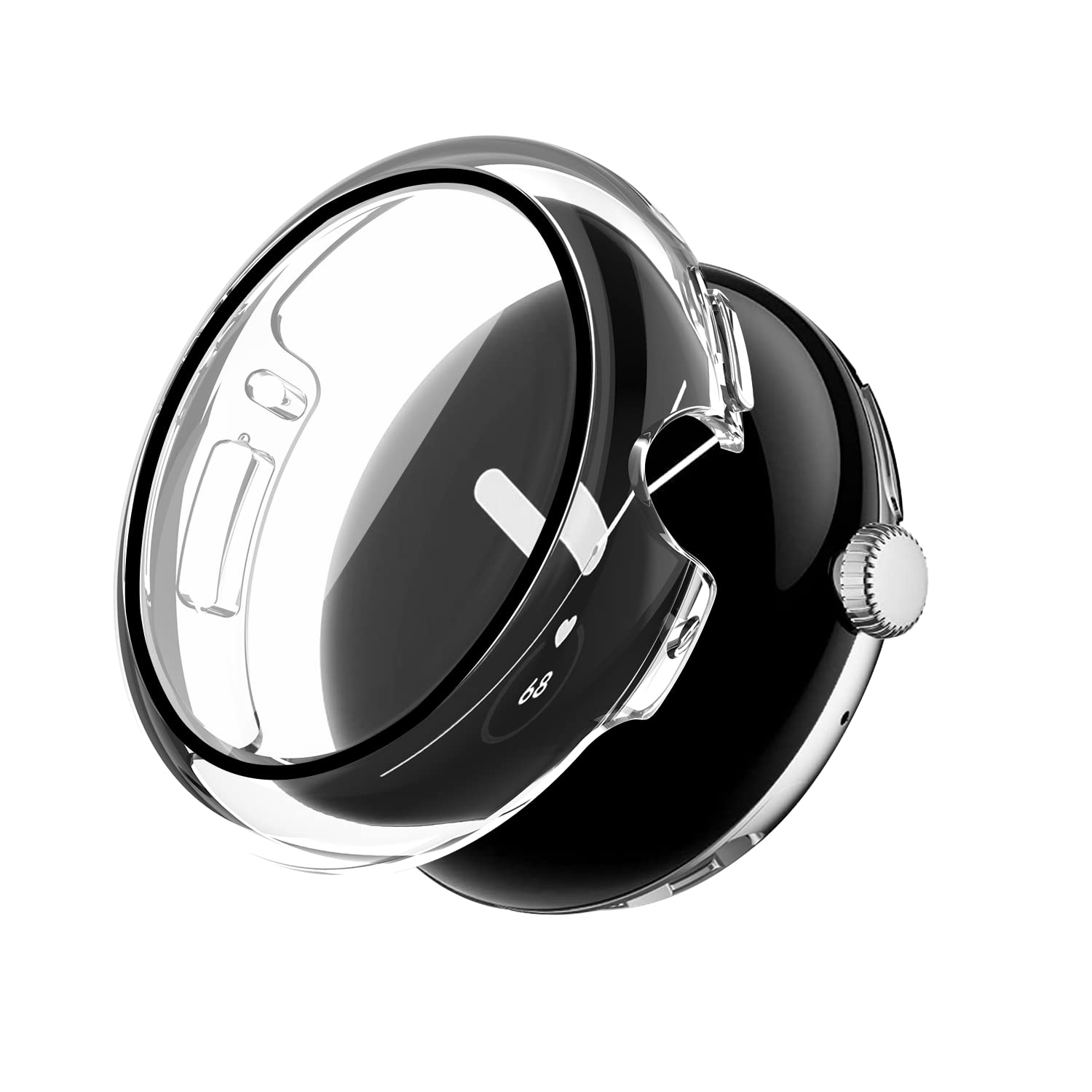 Sichy Case with Screen Protector for Google Pixel Watch2/1 41mm, Full Coverage Premium PC Hard Thin Cover Scratch Resistant Protective Screen Cover Case Compatible with Google Pixel Watch, Clear — image 1