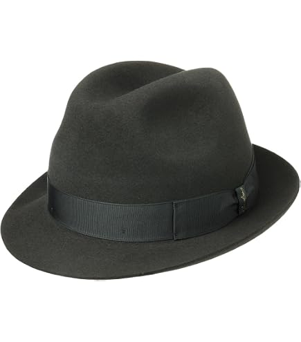 Borsalino Nilo Premium Trilby Fur Felt Hat Women/Men Black 7 1/8