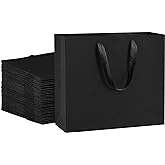 BagDream 12.5x4.5x11 25Pcs Gift Bags Heavy Duty Kraft Black Paper Bags with Handles, Sturdy Large Paper Gift Sacks for Shopping, Retail, Merchandise, Wedding Party Favor