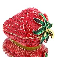 YUFENG Hinged Trinket Box For Girls, Handmade Red Strawberry Trinket Boxes Decorated for Women (red strawberry)