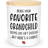 TEEZWONDER Christmas Grandparents Gifts from Granddaughter Grandson Grandkids – Scented Candle Vanilla Lavender 10oz – Birthday Gifts for Grandma Grandpa Papa Grammy Mimi Nini Nana