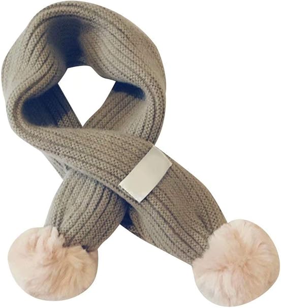Amazon Omzin ニットマフラー ピンク フワフワ帽子 可愛い スヌード ふわふわ 防寒 首巻き キッズ お出かけ 通園 通学 プレゼントグレー マフラー 通販