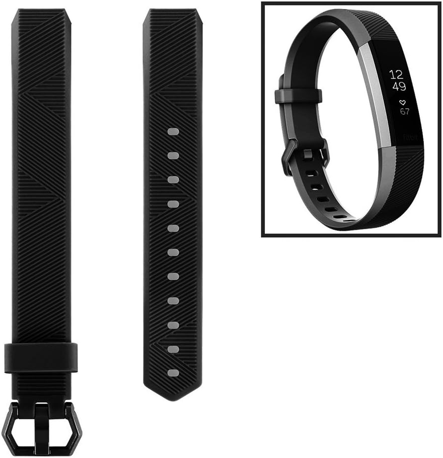 Fitbit Alta HR Bands,Usitek Classic Accessory Alta HR and Alta Band Replacement Wristband Strap with Secure Metal Buckle for Fitbit Alta HR/Fitbit Alta (Black, Small)