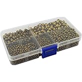 LolliBeads (R) Antiqued Bronze Smooth Round Metal Beads Assorted Size Jumbo Pack 2100 pcs