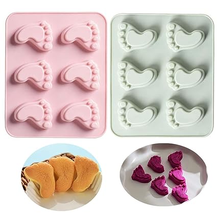 Amazon Com Moldfun 2 Pack Cute Baby Foot Silicone Molds For Baby