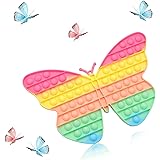 GLLBTPT Jumbo Push Popper It Big Size Butterfly Fidget Toy, Huge Pop Bubble,Giant Rainbow Pop Fidget it Sensory Toy for Kid C