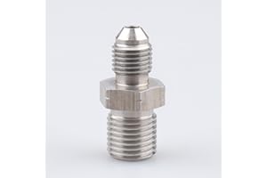 AC PERFORMANCE -3 AN Male Flare to M12x1.25 Inverted Seat Straight Stainless Steel AN3 Male Thread Flare Brake Line Union Tube Hose Fitting Adapter