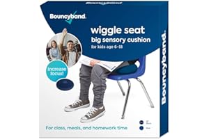 BOUNCY BANDS Bouncyband – Wiggle Seat – Blue, 13” D – Large Sensory Cushion for Kids Ages 6-18+ – Promotes Active Learning, Improves Student Productivity, Includes Easy-Inflation Pump