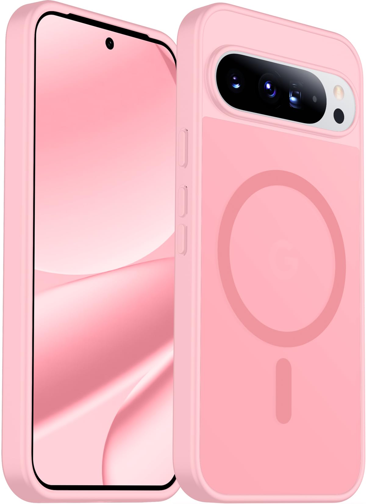 SPIDERCASE Magnetic for Google Pixel 10/Pixel 10 Pro Case, Military Grade Drop Protection Slim Translucent Matte Shockproof Anti-Fingerprint Phone Case for Pixel 10/10 Pro, Pink