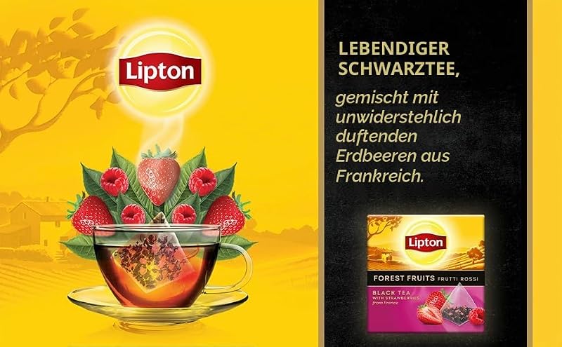 Forest Fruits Schwarztee Erdbeere Pyramidenbeutel 20 Teebeutel