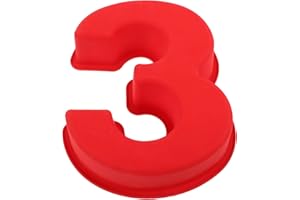 TOPPERFUN Silicone Number 3 Cake Pan 10-Inch Small Baking Mold for Birthday and Wedding Anniversary Baking
