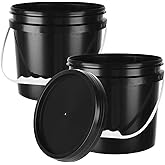 AKOLAFE 2 Pack Paint Bucket for Painting 1 Gallon Empty Paint Cans with Lids & Handles Paint Storage Containers Plastic Paint Containers 4 Quart Paint Cans with Lids Gal Paint Pail for Leftover Paint
