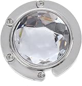 Lodokdre Foldable Crystal Alloy Handbag Hook Hanger Bag Holder White 44x13mm view 3