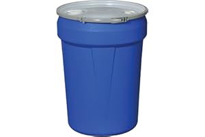 Eagle 1601MBBG Drum with Metal Band and Plastic Lid with Bungs, 30 Gal, Blue