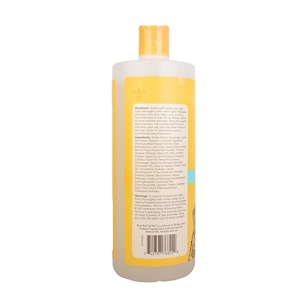 BURT’S BEES FOR PETS ITCH SOOTHING SHAMPOO WITH HONEYSUCKLE, 95% NATURAL ORIGIN FORMULAS, DOG SHAMPOO FOR ITCHY DOGS, DOG SHAMPOO ITCHY SKIN RELIEF, 32 OZ