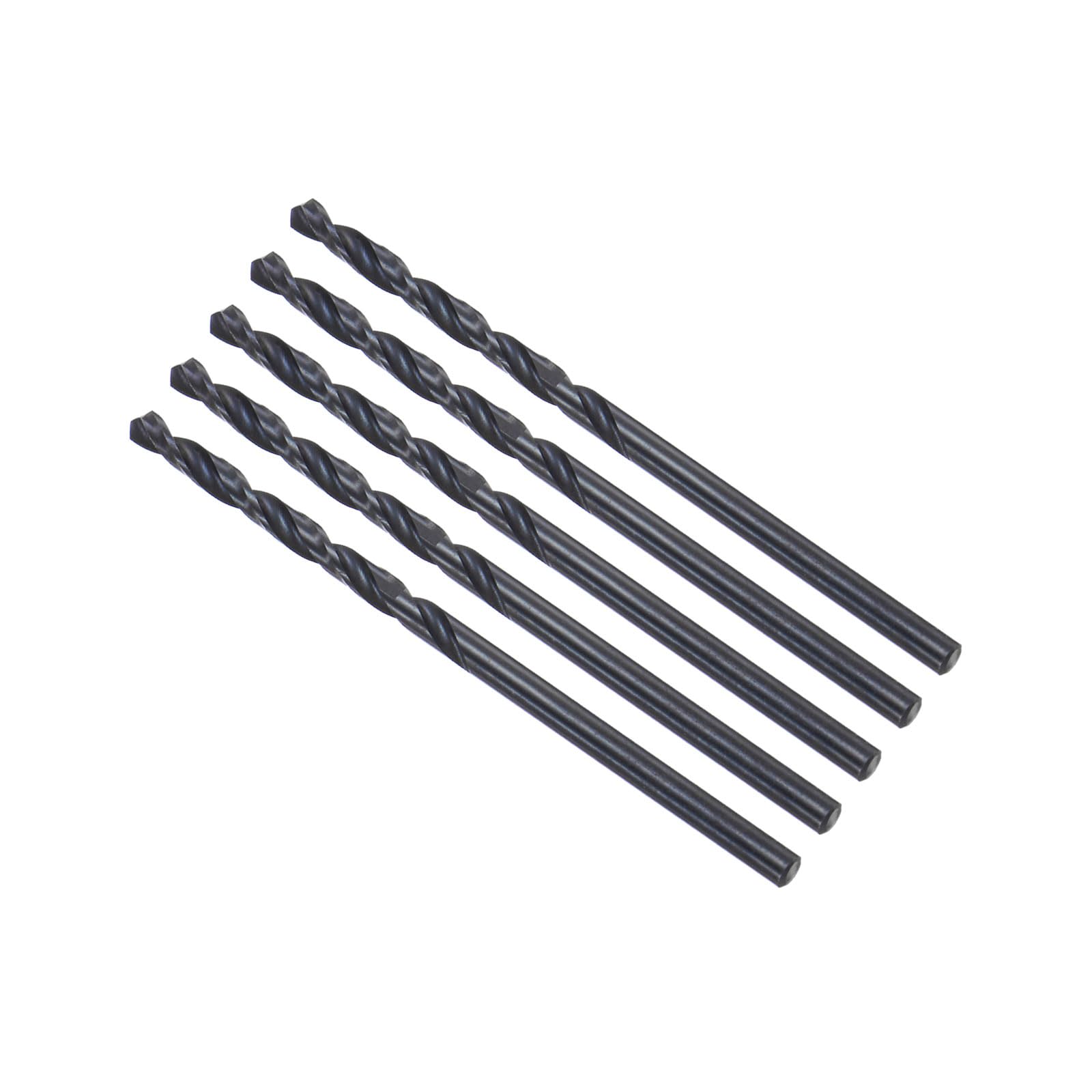 CoCud 6542 High Speed Steel Twist Drill Bits, 2.6mm Diameter 57mm Length, Black Oxide Straight Twist Jobber Drill Bit - (Applications: for Metal Woodwork Plastic Aluminum), 5-Pieces