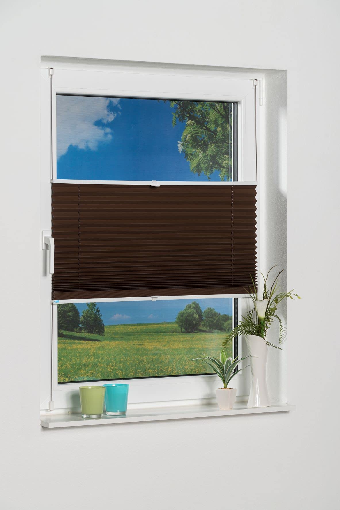 K-home Pleated Blackout Blind, Polyester, Chocolate, 50 x 130 (W x L) — image 1