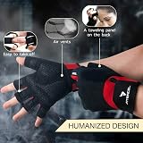 ATERCEL Weight Lifting Gloves Red Snug Fit Breathable for Men Women view 2