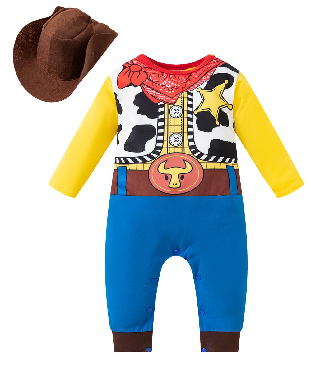 Photo 1 of Infant Baby Boys'Cowboy Costume Romper Halloween Cosplay Bodysuit (Cowboy,18-24 Months)