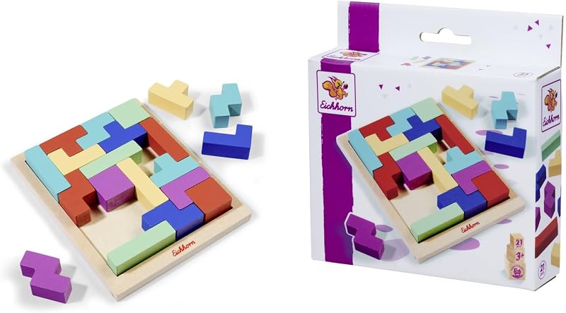 – Games – Juego de moldes con Marco de Madera, 30 Piedras Formas para clasificar, tamaño Incluyendo Marco 13,5 x 17 cm, Madera de Abedul, a Partir de 3 años