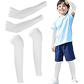 Piriuuo 2 Pairs Long Compression Leg Sleeves and Arm Sleeves Youth Basketball Leg Sleeves for Boys Girls Youth