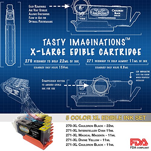 Edible Canon LCD Printer Bundle Master Package Wafer + Frost Sheet Ink Cartridge/Cleaner Cartridge + Refills - Thumbnail 2