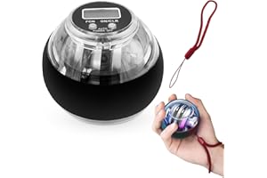 KOAVDMT Torque Ball Hand Exerciser, Gyro Ball, Torqueball Hand Exerciser with Counter, Hand Strengthening Devices, Wrist Strengthener, Finger Exerciser, Auto-Start Colorful Lightin