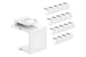 Cable Matters 20-Pack Blank Keystone Jack Inserts in White, Blank Inserts for Keystone Wall Plates/Patch Panels