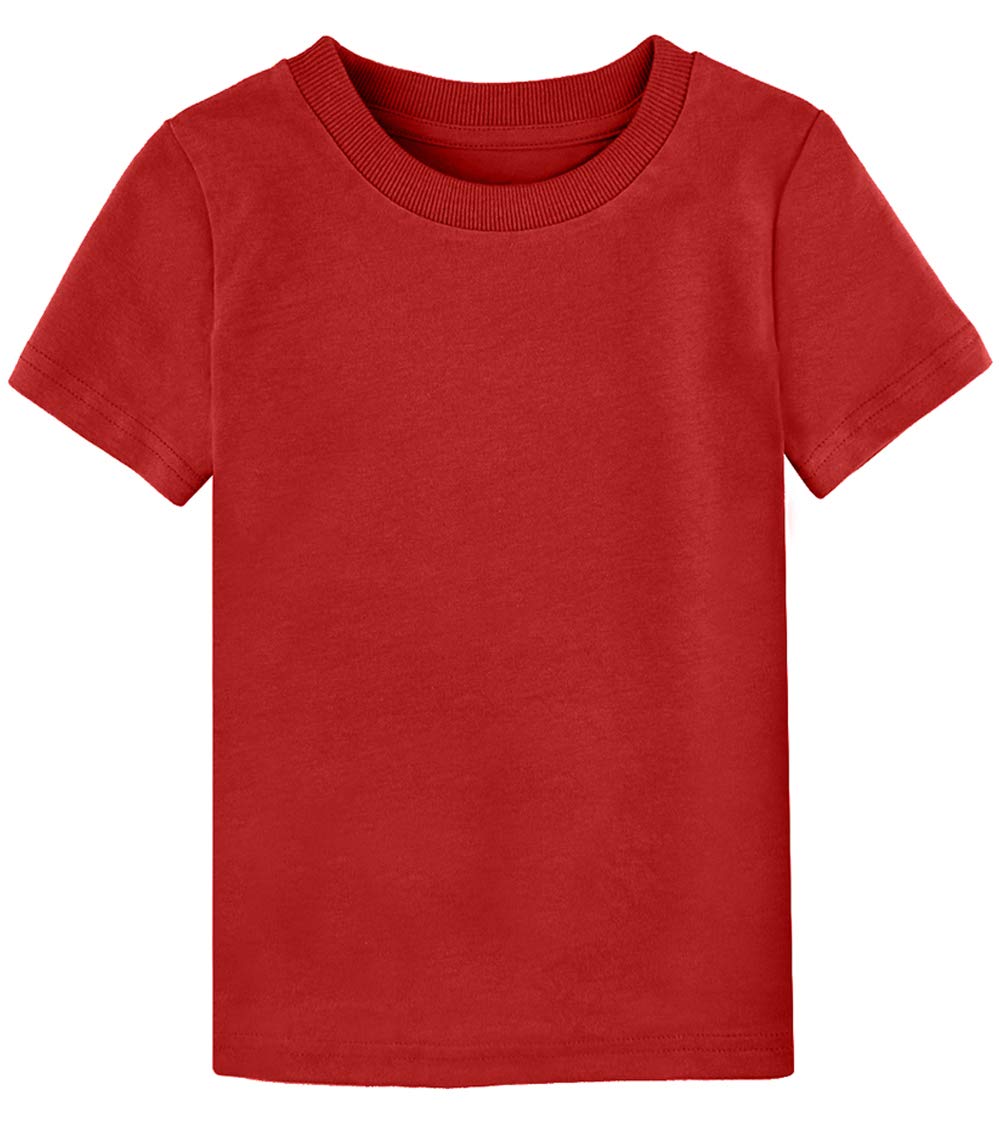 COSLAND Boys' 100% Cotton Heavyweight Short Sleeve Crewneck T Shirt