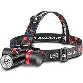 HECLOUD Scuba Dive Light 2000LM IPX8 Waterproof Diving Headlamp 3 Modes | 80M Beam Range, 4H Runtime, Aluminum Alloy Body, Magnetic Switch, Head Strap &amp; Type-C Cable, For Diving Fishing Camping