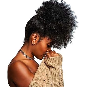Amazon Com Cara Hair Afro Kinky Curly Human Hair Ponytails 4b 4c