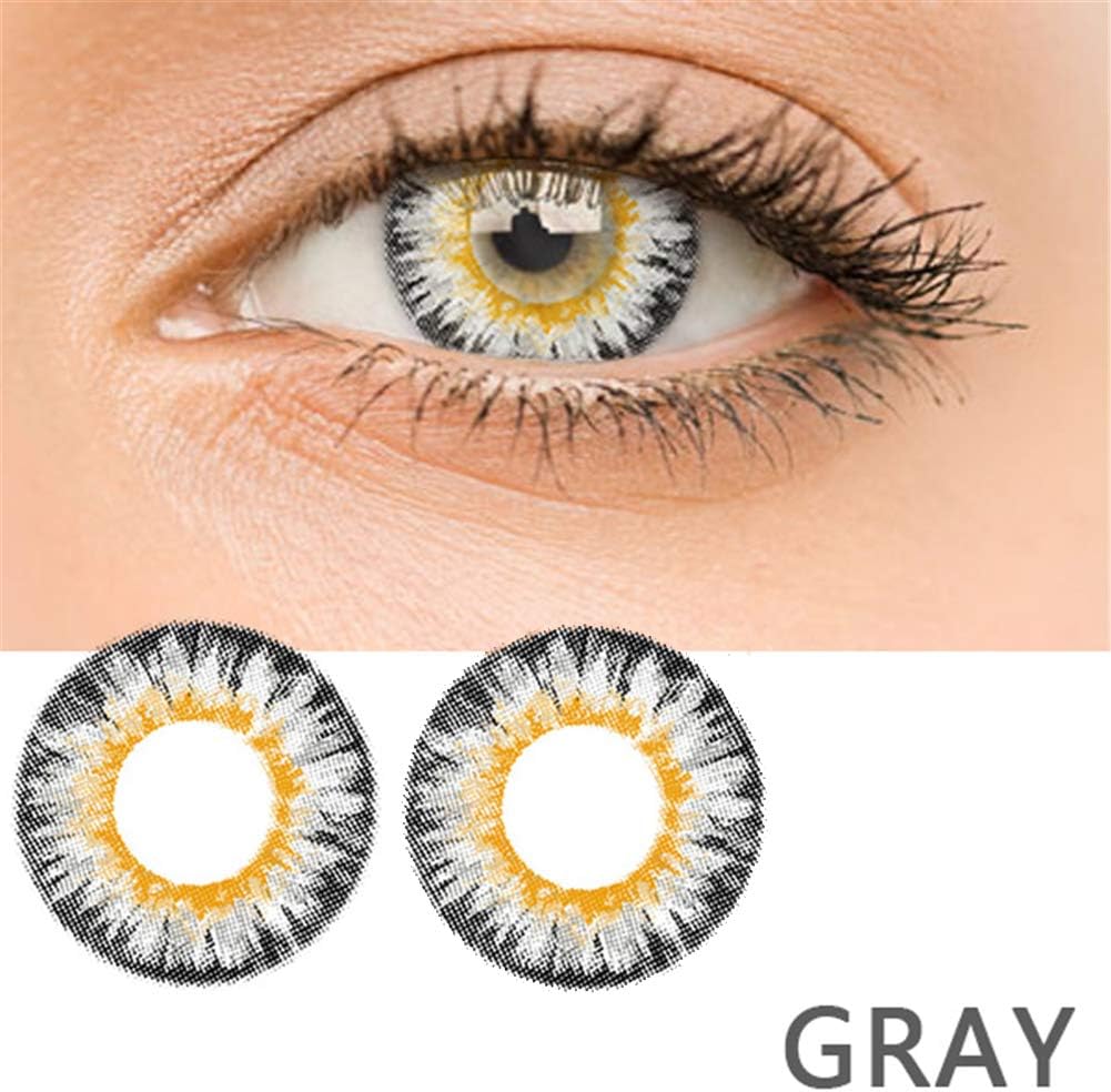 YHJGKO contact lenses ,2pcs cosmetics contact lenses,Tone Eye Accessories for Make Up,Color film mixed-race large-diameter contact lenses