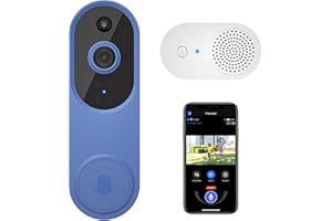 Guggre Smart Video Doorbell Camera with Chime, AI Human Detection, Cloud Storage, 2-Way Audio, Live View, Night Vision, Real-Time Alert, Wireless Indoor/Outdoor Surveillance, 2.4GHz Wi-Fi