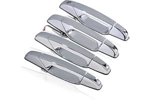 HOIEDT Exterior Door Handle Compatible with 2007-2014 Cadillac Escalade/GMC Sierra Yukon/Chevy Avalanche Silverado Suburban,Replace#22738721 Chrome 4 PCS