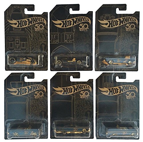 Hot wheels 50th anniversary black & gold 6 car set 2018