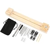 HERCHR Paracord Bracelet Jig, Adjustable Length Weaving Wooden Frame Steel Paracord Needle Bracelet Braiding Weaving Hand Knitting Tool for DIY Craft Wristband Maker