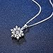 ANEWISH Fine Jewelry Necklace for Women Cubic Zirconia Snowflakes Sterling Silver Pendant for Girl Lady Bride