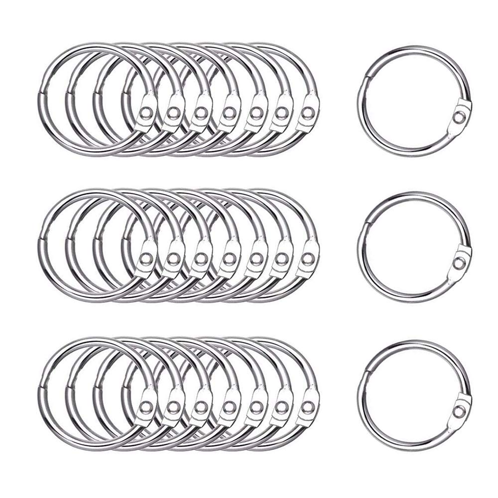 Photo 1 of Antner 100PCS 1.38 Inch Loose Leaf Binder Rings - 38mm Nickel Plated Metal Book Rings Keyrings for Paper, Index Cards, Flashcards, Keychains, Crafts, Scrapbooks, Home & Office Organization, Silver