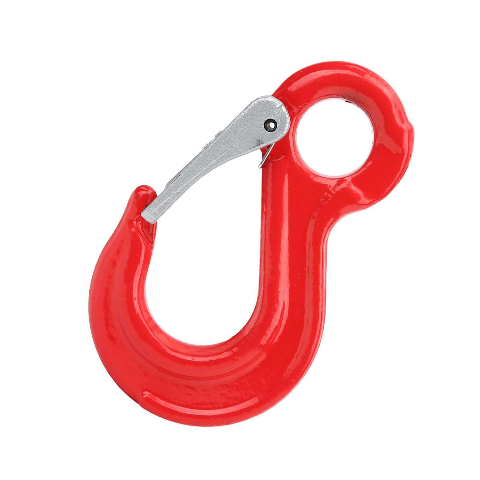 2Ton Round Fixed Alloy Steel Eye Lifting Hook with Latch Alloy Steel Crane Hoist Hook for Ship Construction Load Bearing 3200kg