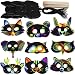 Supla 27 Set Magic Scratch Art Rainbow Scratch Paper Animal Masks Owl Rabbit Tiger Wolf Bear Squirrel Fox Bear Elephant Cutouts Face Masks with Holes with Elastic Cords Scratching Tool for Kids Jungle Forest Animal Birthday Party
